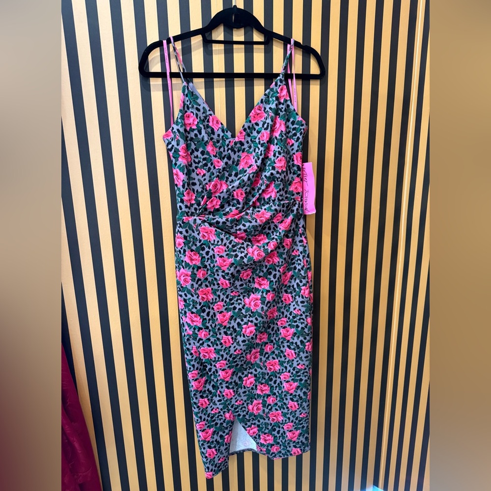 Betsey Johnson Faux wrap cocktail dress